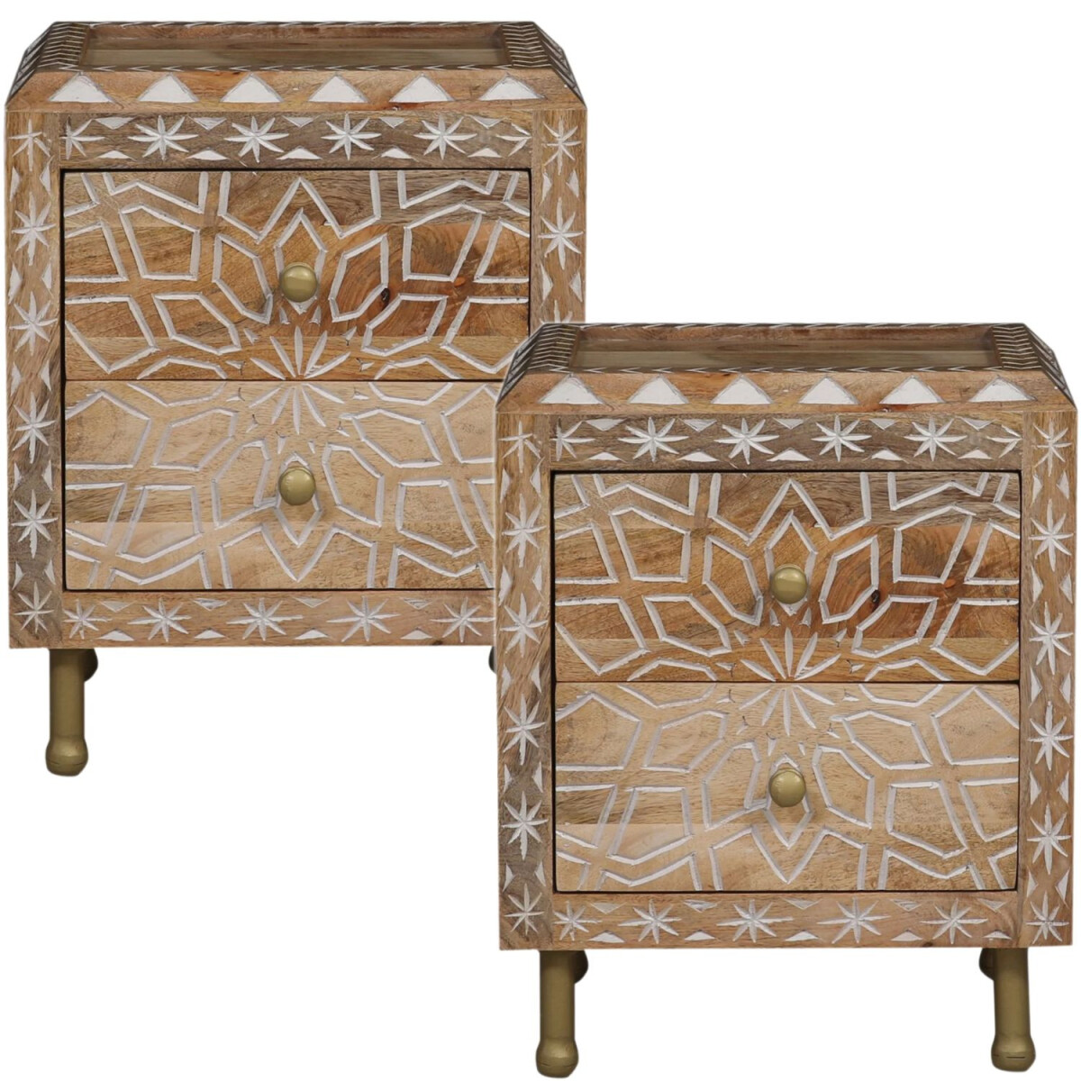 Lot de 2 meubles marocains : table de ch box