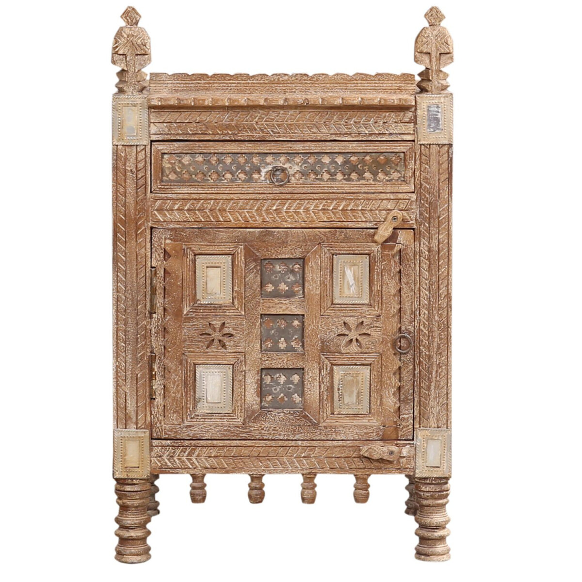 Table de chevet vintage orientale Hajiba box