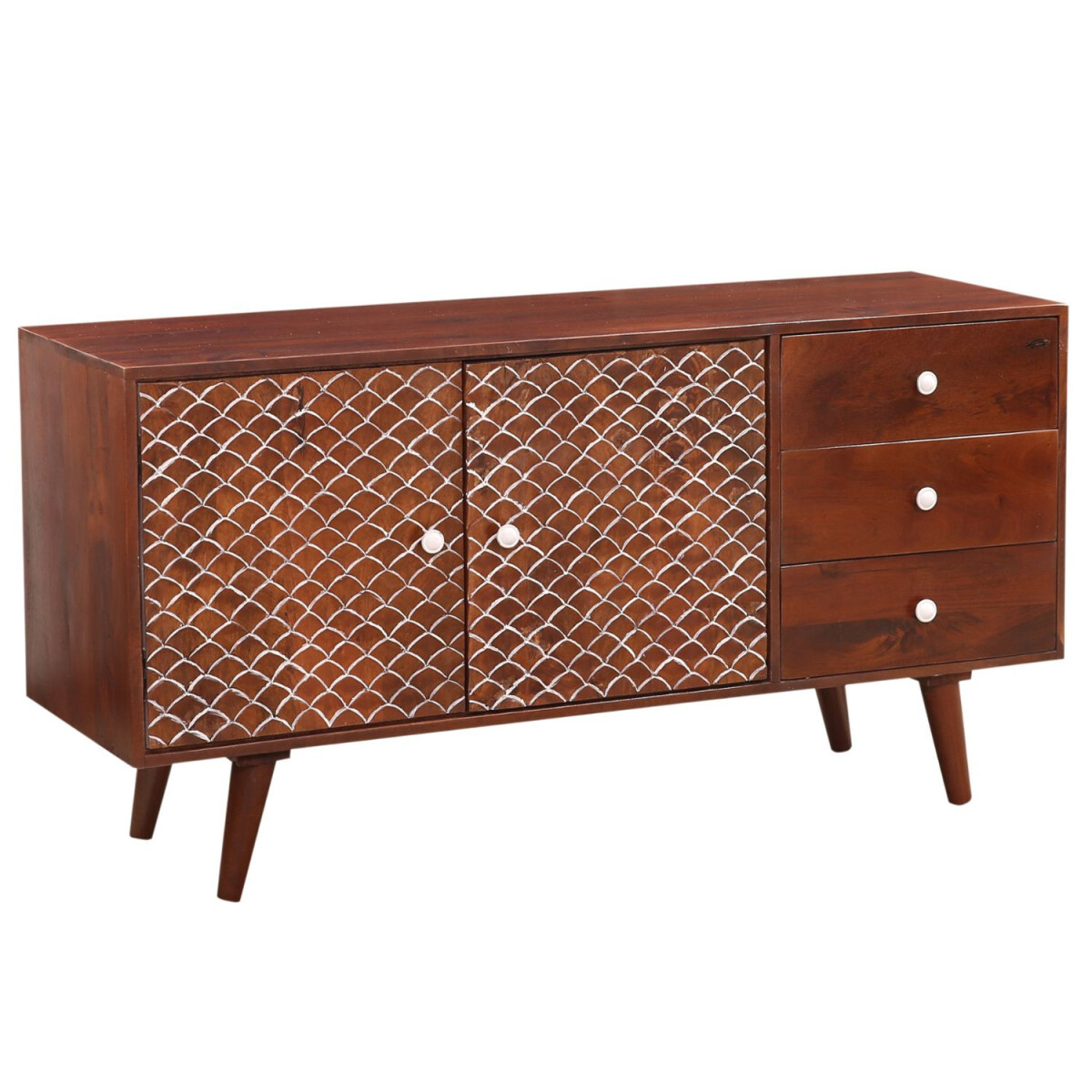Meuble TV vintage Mathis marron 145 cm