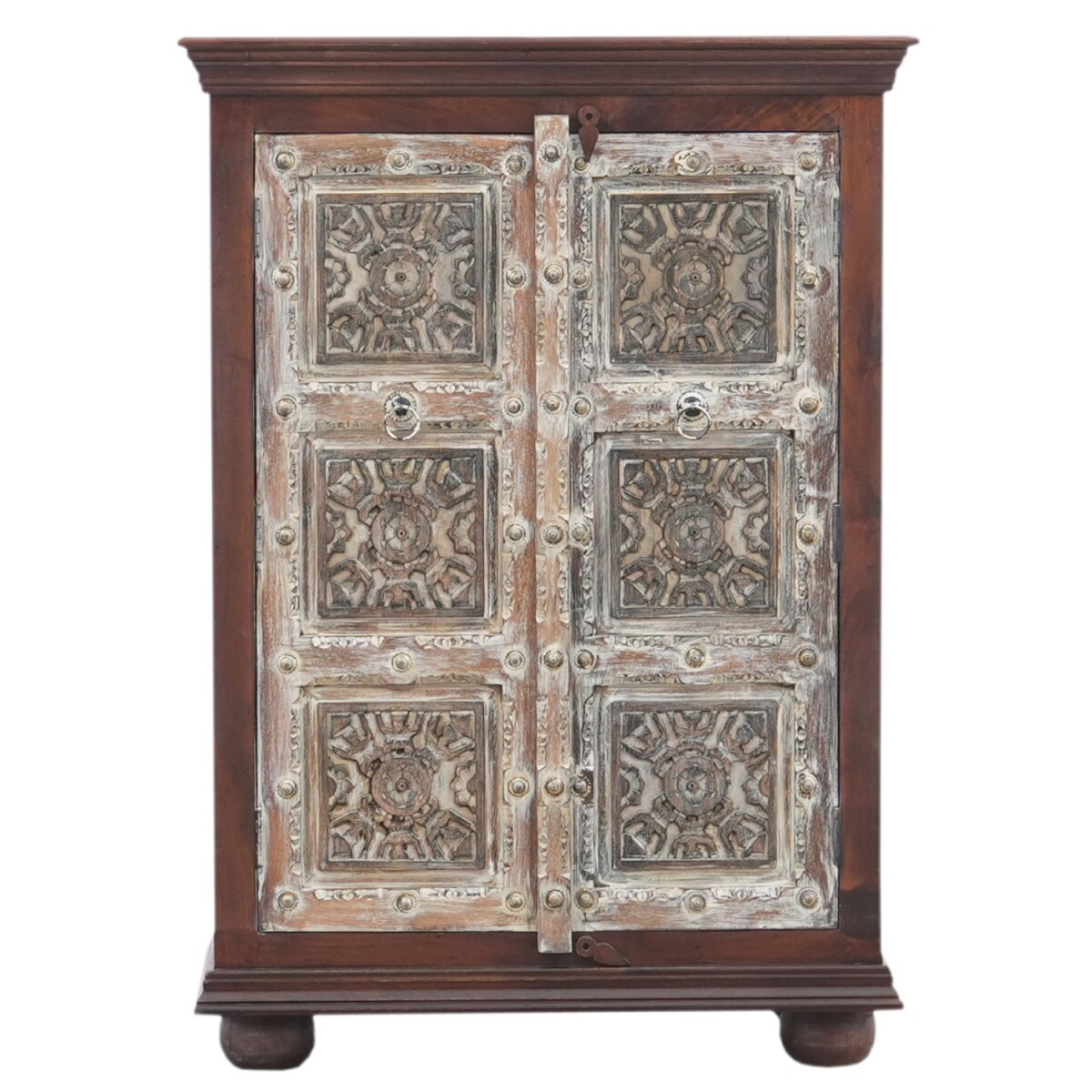 Commode Cansin en bois massif, style eth box