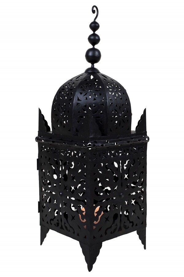 Lanterne de jardin marocaine Frane, noir box
