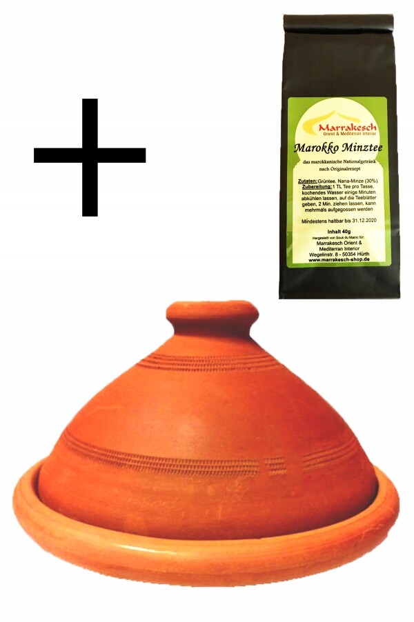 Lot de 2 : tajine ORIGINAL Ø 26 cm + thé &agra