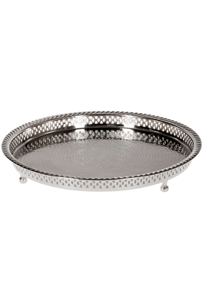 Plateau oriental Mahra argenté 32 cm