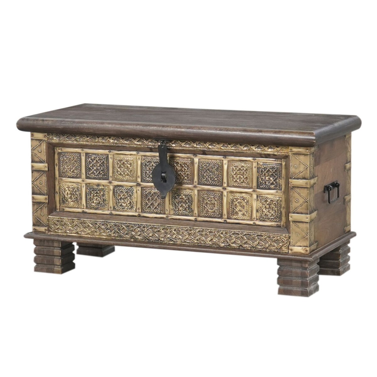 Coffre Amreet en bois massif, style vint box