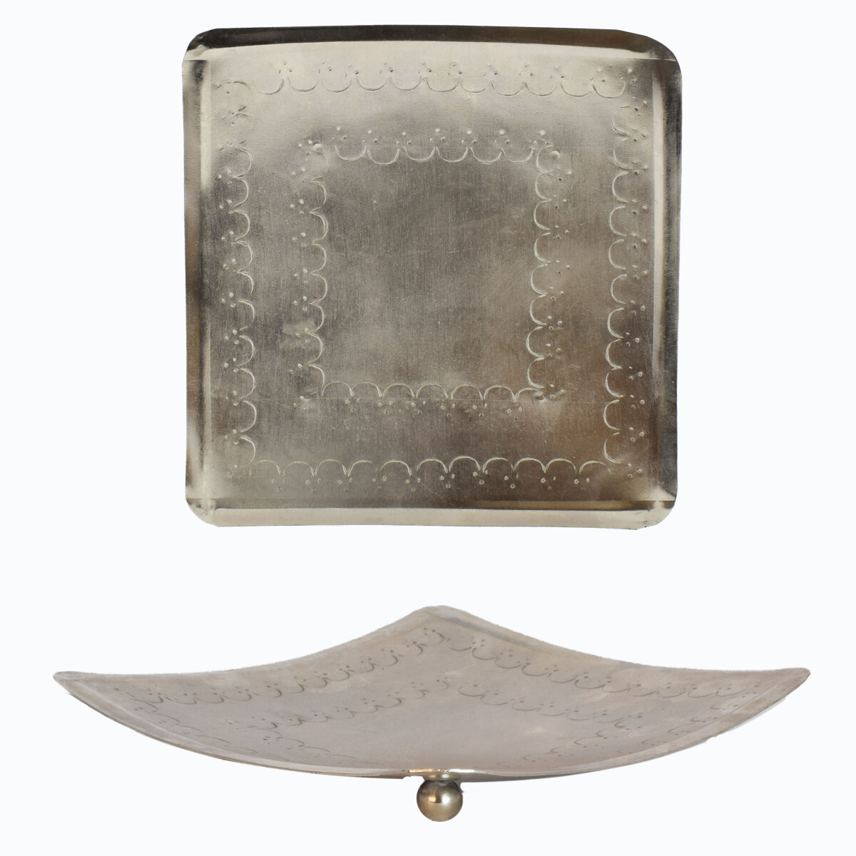 Assiette en métal, sous-bougie carrée, Jaini, 